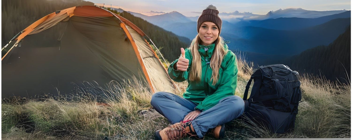 Young girl giving thumbs up, symbolizing confidence and readiness, related to outdoor survival and emergency preparedness.