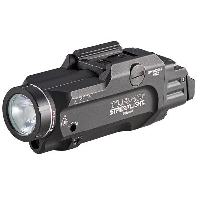 Tactical flashlight TLR-10 with adjustable mount for outdoor survival and emergency use.