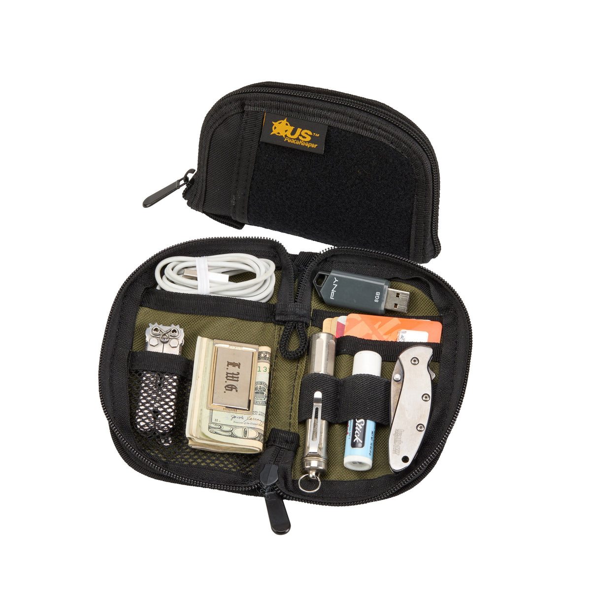 US PeaceKeeper - EDC Pocket Organizer Black/OD Green — view 6