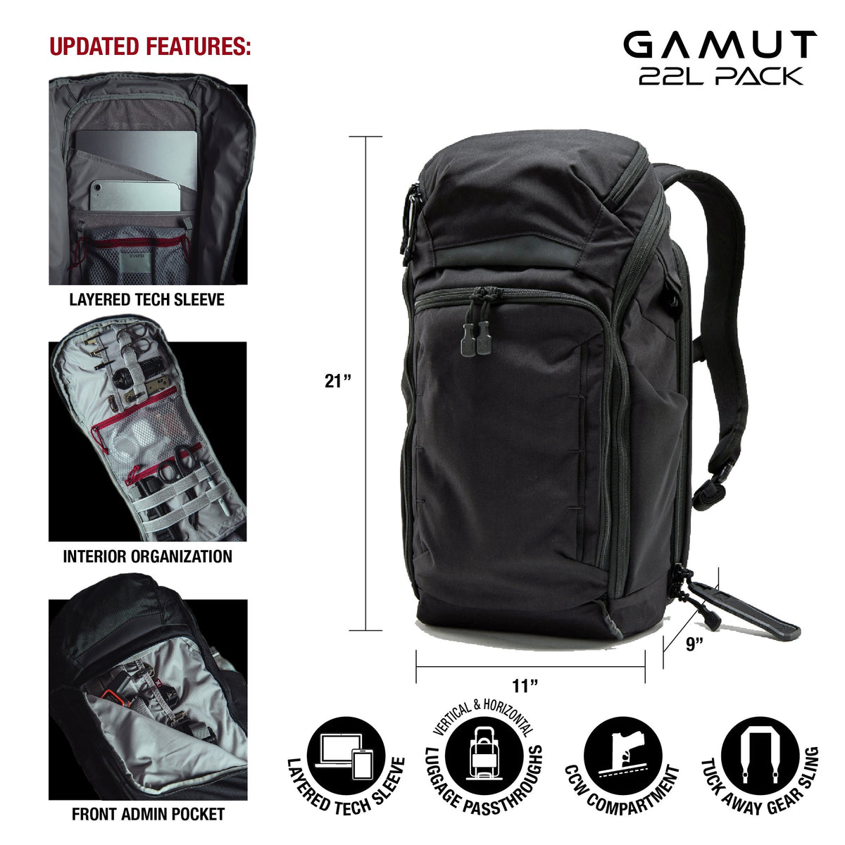 Vertx - Gamut 22L Backpack - Black — view 2