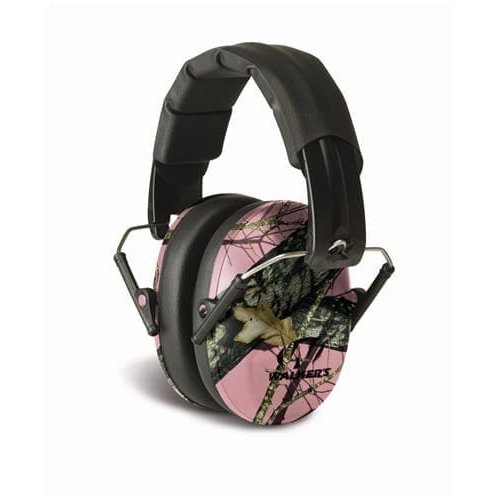 Walkers - Low Profile Folding Ear Muffs - Pink Mossy Oak