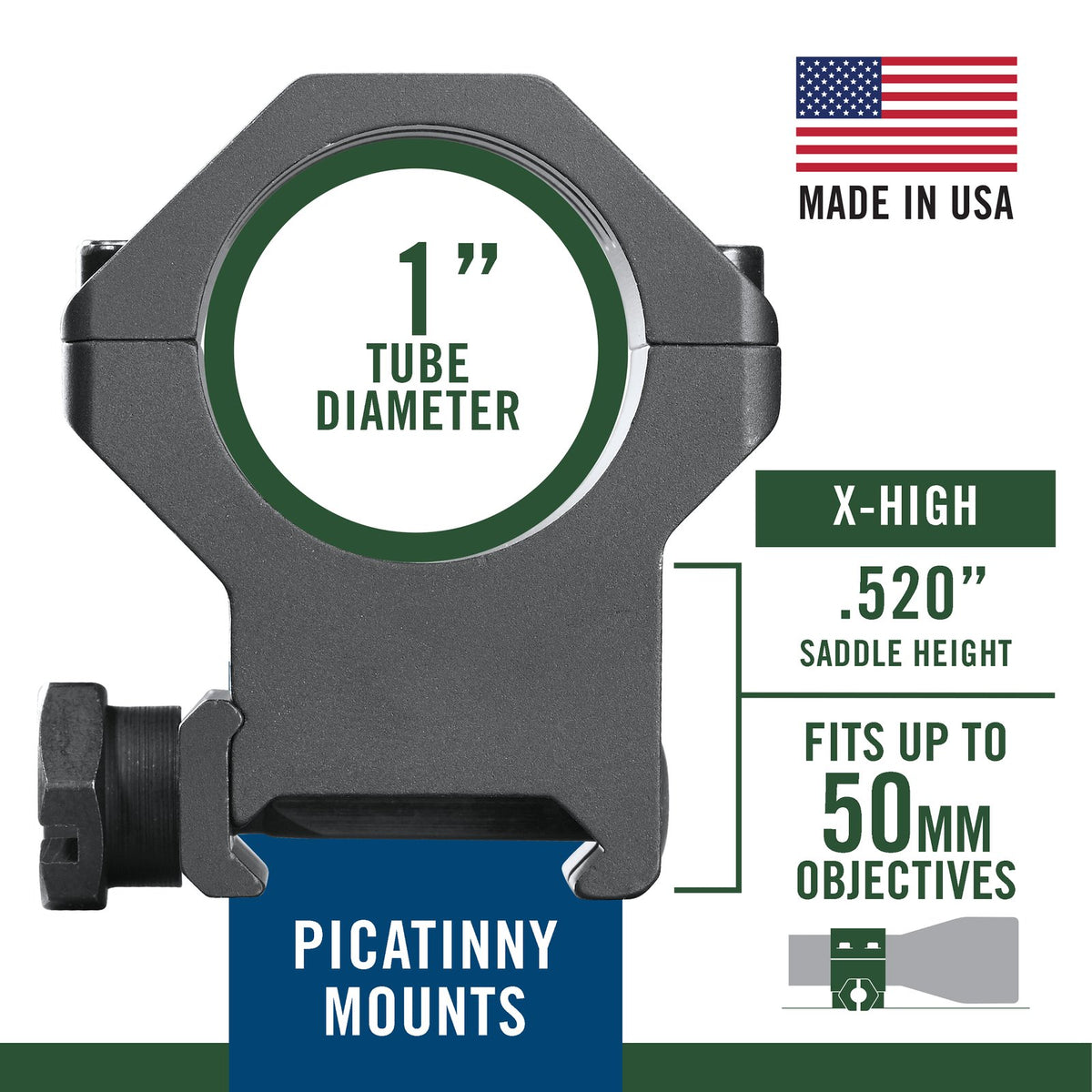 Weaver - Six-Hole Picatinny Rings 1 Inch X-High — view 3