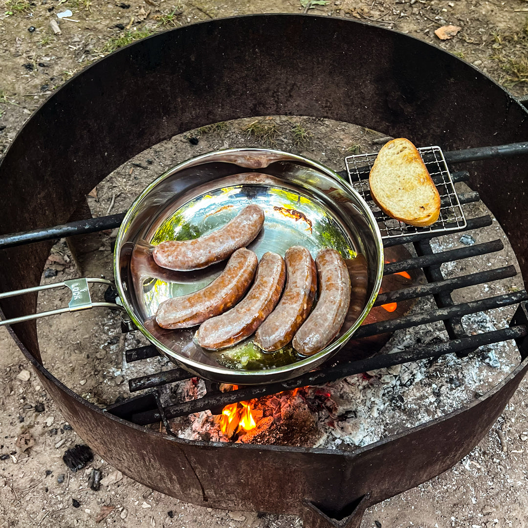 Pathfinder - Folding Skillet and Lid, Stainless Steel Construction, Locking Folding Handle, 10" Skillet