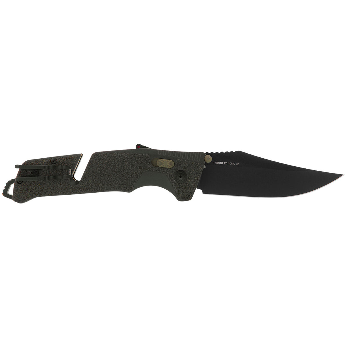 SOG - Trident AT, Folding Knife, 3.7" Straight Clip Point, Olive Drab Green