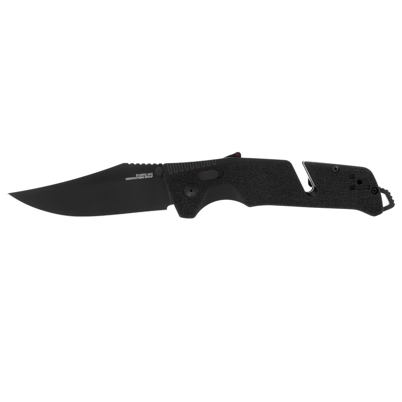 SOG - Trident AT, Folding Knife, 3.7" Straight Clip Point, Black Handle, D2 Steel, Titanium Nitride Finish, Black