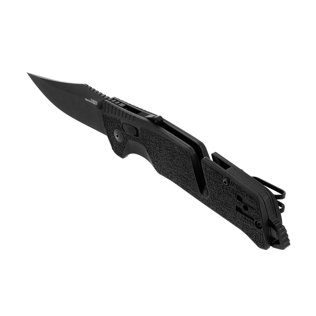 SOG - Trident AT, Folding Knife, 3.7" Straight Clip Point, Black Handle, D2 Steel, Titanium Nitride Finish, Black