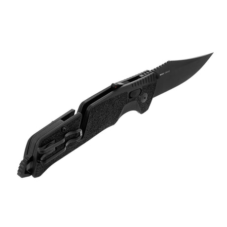 SOG - Trident AT, Folding Knife, 3.7" Straight Clip Point, Black Handle, D2 Steel, Titanium Nitride Finish, Black