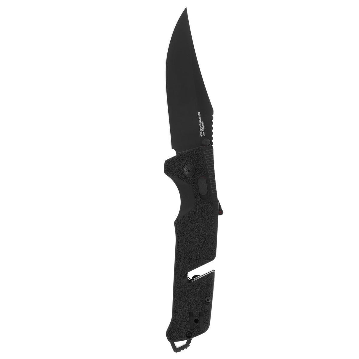 SOG - Trident AT, Folding Knife, 3.7" Straight Clip Point, Black Handle, D2 Steel, Titanium Nitride Finish, Black