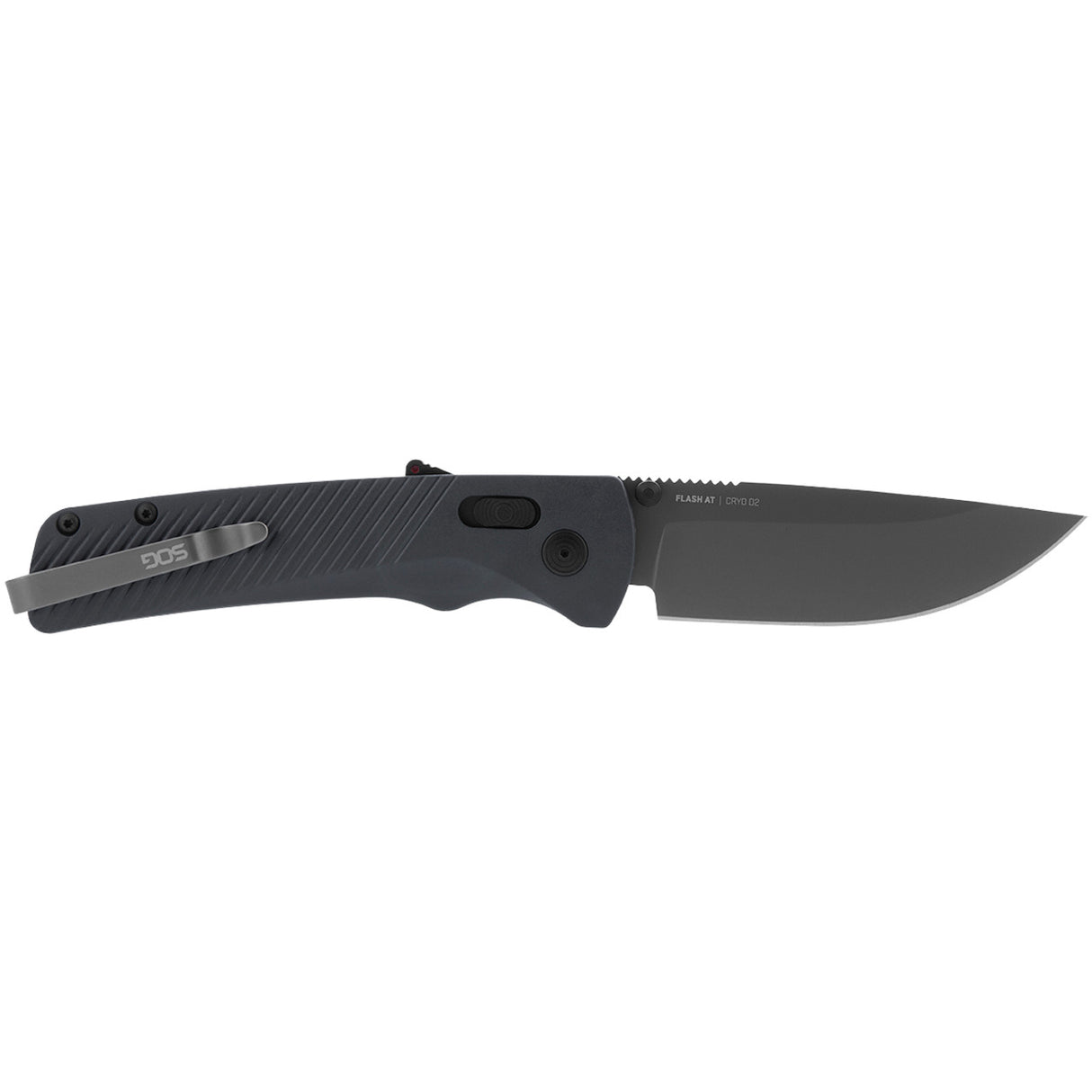 SOG - Flash AT, Folding Knife, 3.45" Straight Back, Titanium Nitride Finish, Urban Gray