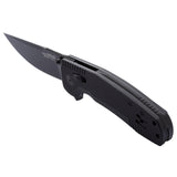 SOG - TAC XR, Folding Knife, 3.39" Straight Clip Point, G10 Handle, D2 Steel, Black Titanium Nitride Finish, Blackout