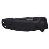 SOG - TAC XR, Folding Knife, 3.39" Straight Clip Point, G10 Handle, D2 Steel, Black Titanium Nitride Finish, Blackout