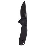 SOG - TAC XR, Folding Knife, 3.39" Straight Clip Point, G10 Handle, D2 Steel, Black Titanium Nitride Finish, Blackout