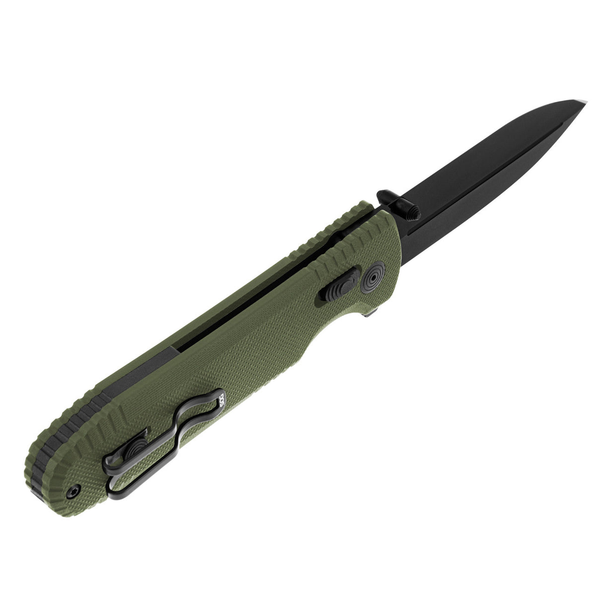 SOG - Pentagon XR, 3.6" Straight Spear Point, G10 Grips, Olive Drab Green Handle, Black Titanium Nitride Finish