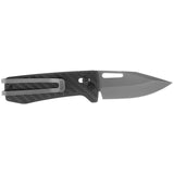 SOG - Ultra XR, Folding Knife, 2.8" Straight Clip Point, Black Carbon Fiber Handle, Black