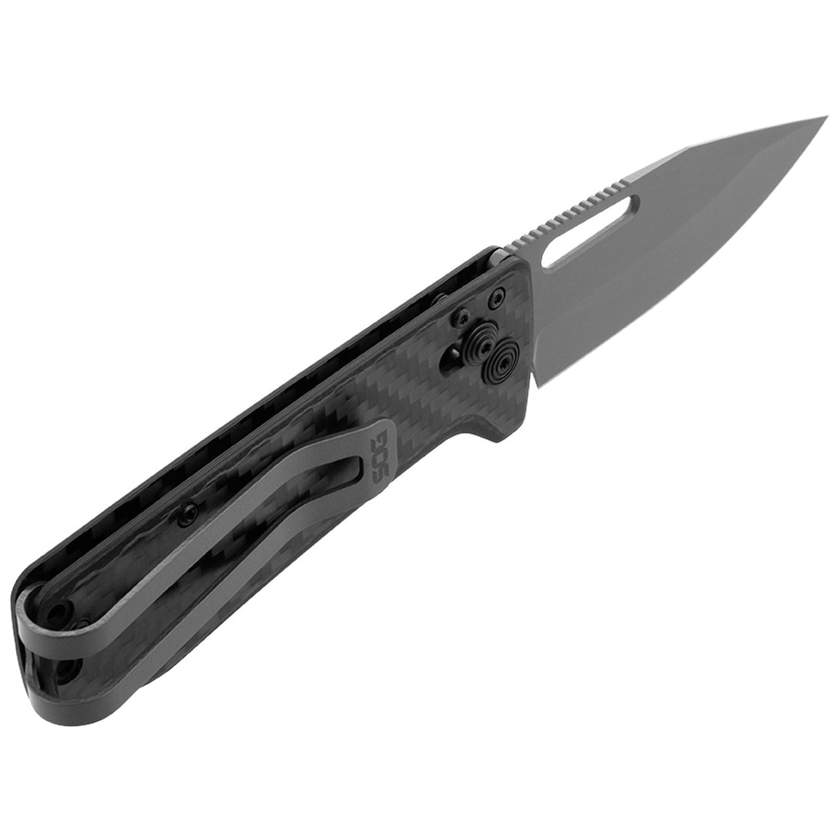 SOG - Ultra XR, Folding Knife, 2.8" Straight Clip Point, Black Carbon Fiber Handle, Black