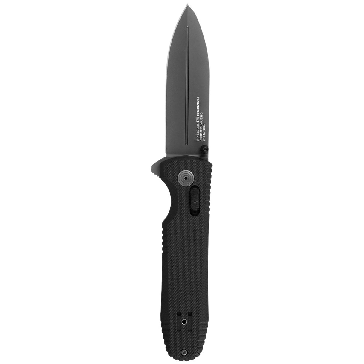 SOG - Pentagon XR, 3.6" Spear Point Straight Edge, G10 Handle, Cryo CTS XHP Steel, Black + Graphite