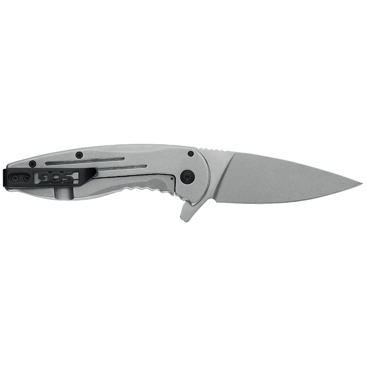 SOG - Aegis FLK, 3.4" Folding Knife, Clip Point Straight Edge, Stainless Steel Handle, Satin Finish, Silver