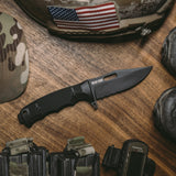 SOG - SEAL FX - Clip Point, Serrated, Black 4.3" Fixed Blade Knife