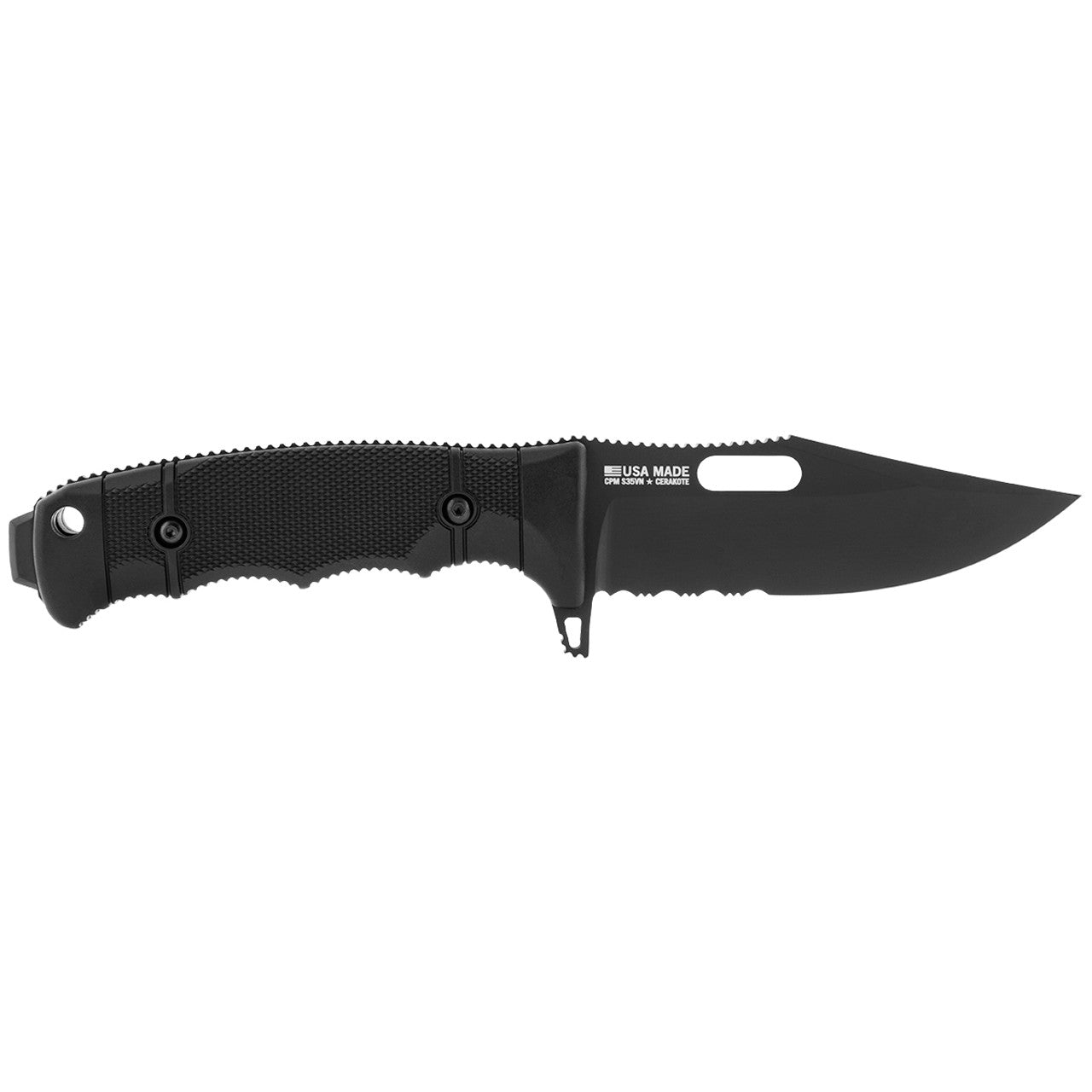 SOG - SEAL FX - Clip Point, Serrated, Black 4.3" Fixed Blade Knife