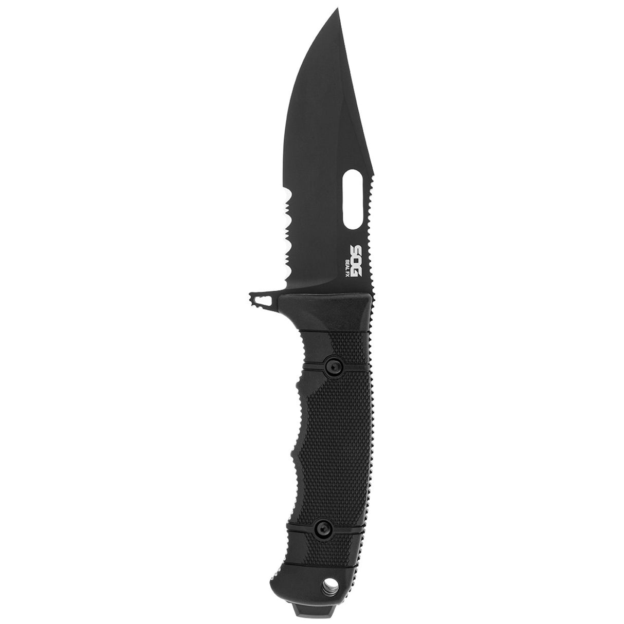 SOG - SEAL FX - Clip Point, Serrated, Black 4.3" Fixed Blade Knife