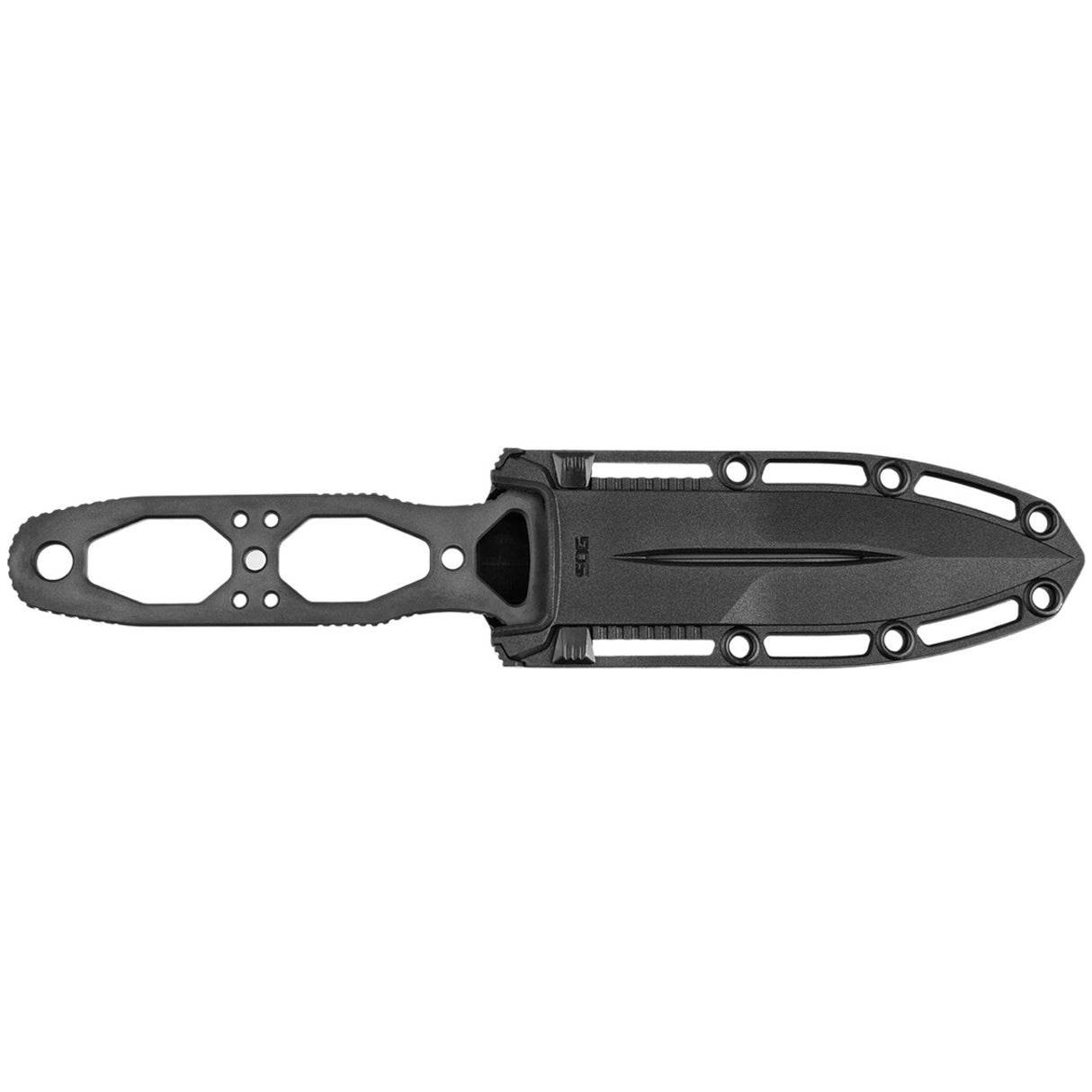 SOG - Pentagon FX, 4.77" Spear Point, Fixed Blade Knife, Blackout