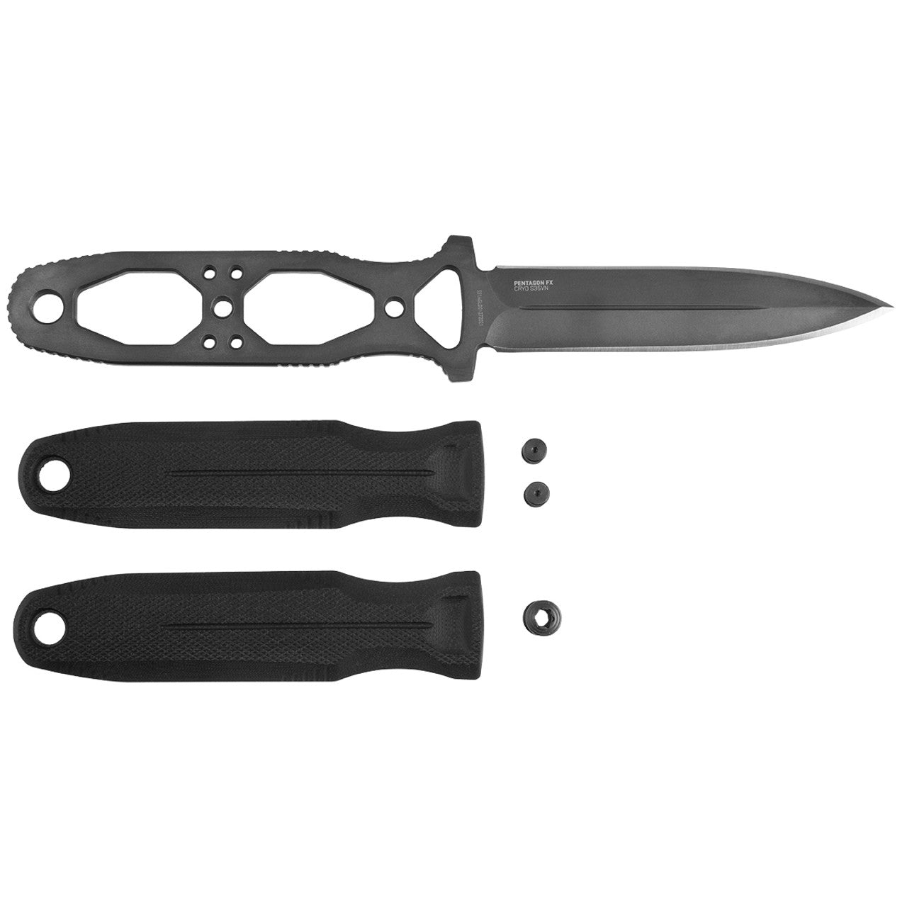 SOG - Pentagon FX, 4.77" Spear Point, Fixed Blade Knife, Blackout