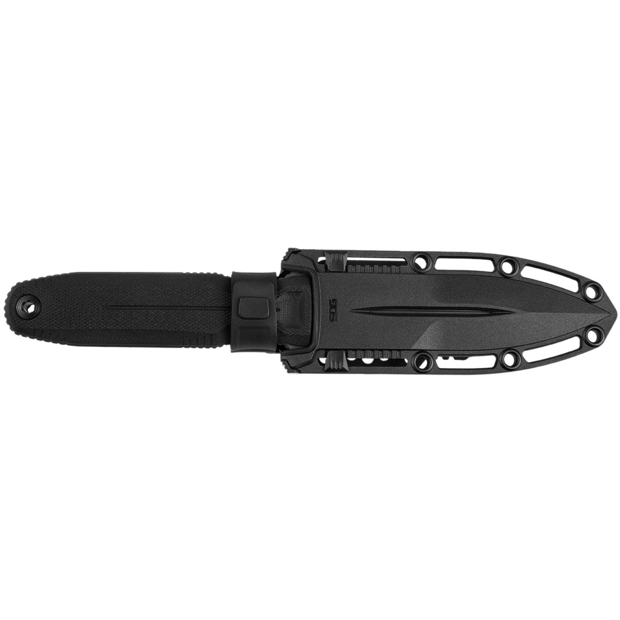 SOG - Pentagon FX, 4.77" Spear Point, Fixed Blade Knife, Blackout