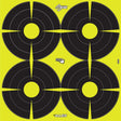 Allen Company - EZ Aim Splash Reactive Paper Shooting Targets, Bullseye, 4 Targets Per Sheet, 12"W x 12"H, 12-Pack, Black/Chartreuse
