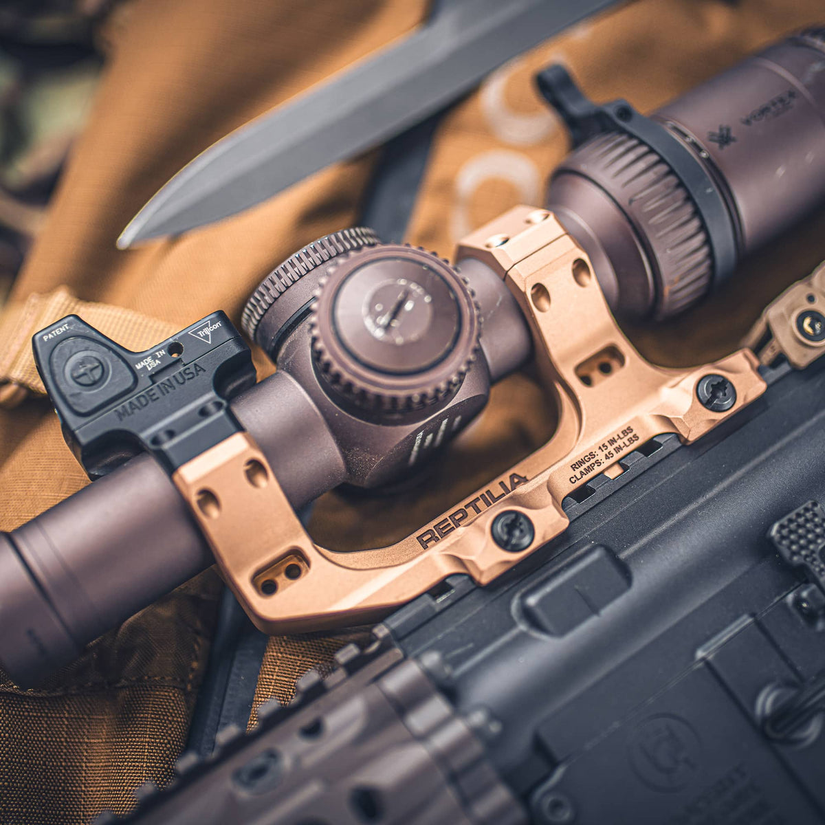 Reptilia - AUS Optic Mount, 30/34/35mm, Black/FDE — view 14