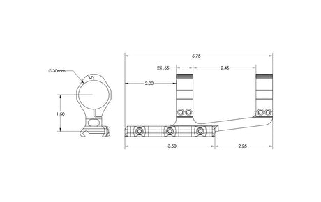 Aero Precision – Ultralight 30mm SPR Scope Mount, Anodized Black