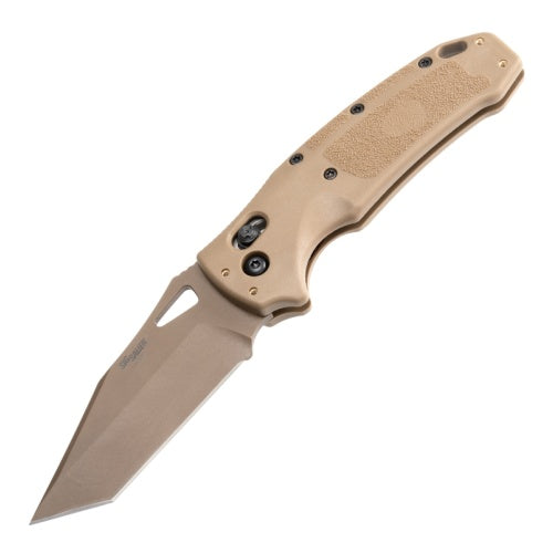 Hogue - SIG K320® Manual Folder (M17/M18) 3.5" Tanto Blade - Coyote PVD Coyote Tan Polymer Frame