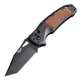 Hogue - SIG K320® AXG Manual Folder (Classic) 3.5" Tanto Blade - Black Cerakote Matte Black Aluminum & Heritage Walnut Wood Insert