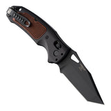 Hogue - SIG K320® AXG Manual Folder (Classic) 3.5" Tanto Blade - Black Cerakote Matte Black Aluminum & Heritage Walnut Wood Insert