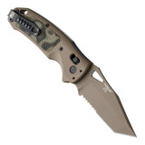 Hogue - SIG K320® AXG Manual Folder (Scorpion) 3.5" Tanto Blade (Partially Serrated) - FDE Cerakote FDE Aluminum Frame & G-Mascus Green G10 Insert