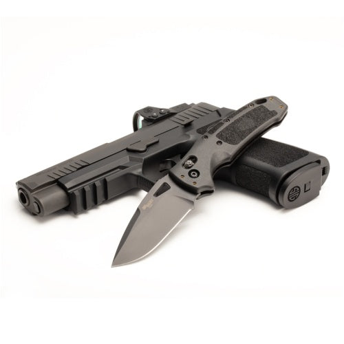 Hogue - SIG K320® Manual Folder (Nitron) 3.5" Drop Point Blade - Black Cerakote Black Polymer Frame