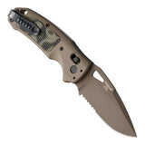 Hogue - SIG K320® AXG Manual Folder (Scorpion) 3.5" Drop Point Blade (Partially Serrated) - FDE Cerakote FDE Aluminum Frame & G-Mascus Green G10 Insert