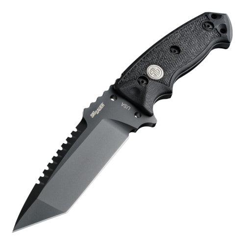 Hogue - SIG EX-F01 Fixed Blade (Tactical) 5.5" Tanto Blade - Grey Cerakote Solid Black G10 Scales