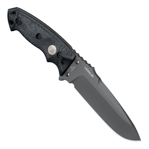 Hogue - SIG EX-F01 Fixed Blade (Tactical) 5.5" Drop Point Blade - Grey Cerakote Solid Black G10 Scales