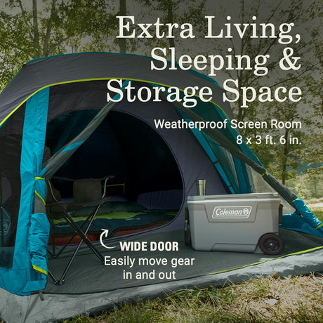 Coleman - Skydome 4-Person Tent with Screen Room & Dark Room Tech