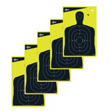 Allen Company - EZ Aim Splash Reactive Paper Shooting Targets, Silhouette, 12"W x 18"H, 5-Pack, Black/Chartreuse