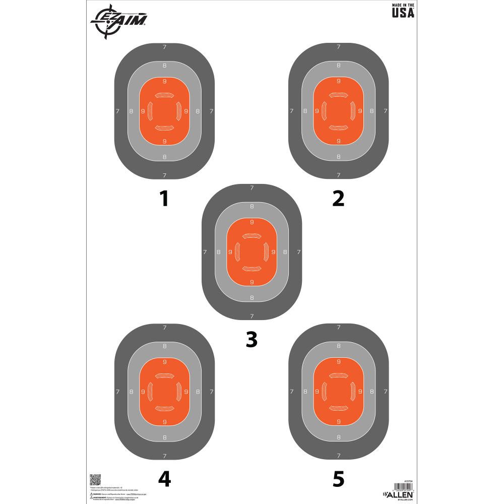 Allen Company - NEW EZ Aim 5-Spot Paper Target, 23 x 35, 50-Pack