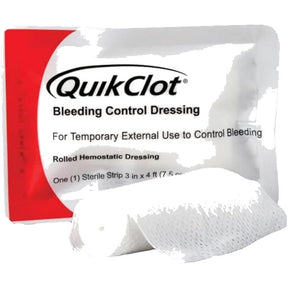 QuikClot - EMS Gauze, 3" x 4' Z-Fold Hemostatic Dressing