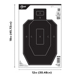 Allen Company - EZ Aim Paper Shooting Targets, IPSC Silhouette, Peel Away Target Pad, 12"W x 18"H, 50-Pack, Black/White