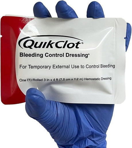 QuikClot - EMS Gauze, 3" x 4' Z-Fold Hemostatic Dressing