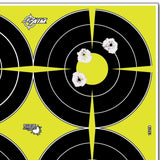 Allen Company - EZ Aim Splash Reactive Paper Shooting Targets, Bullseye, 4 Targets Per Sheet, 12"W x 12"H, 12-Pack, Black/Chartreuse