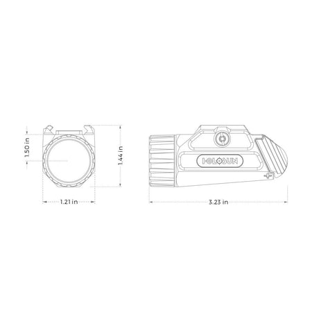 Holosun - P.ID Tactical Pistol Light: 1000 Lumen Compact White Light with MIL-STD 1913 Picatinny Rail Mount