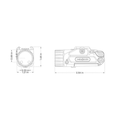 Holosun - P.ID Dual Tactical Pistol Light and Laser: 800 Lumen White Light with Visible and IR Lasers