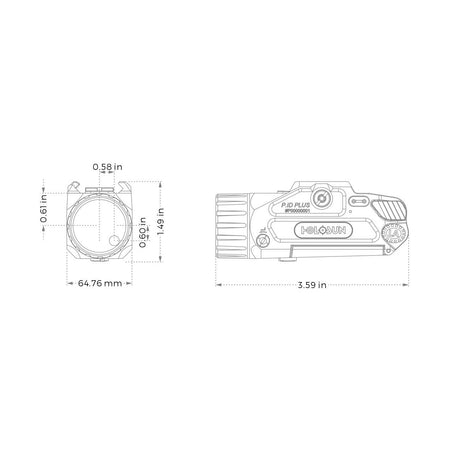 Holosun - P.ID Plus Tactical Pistol Light and Laser: 900 Lumen White Light with Visible Green Laser