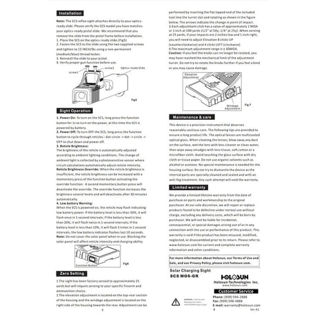 Holosun - SCS MOS Solar Charging Sight for GLOCK™ MOS Systems