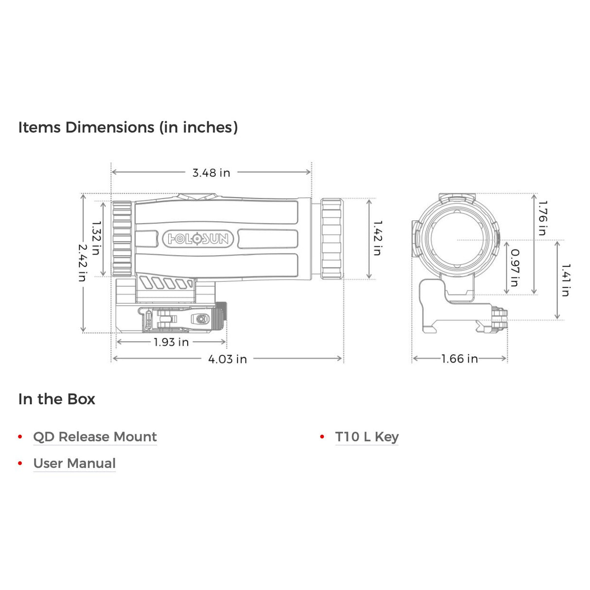 Holosun - Combo Package: 403C Solar-Powered Red Dot Sight and HM3X 3X Magnifier